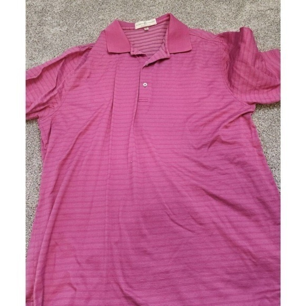 Fairway & Greene Tech XL Pink‎ Striped Cotton Golf Shirt